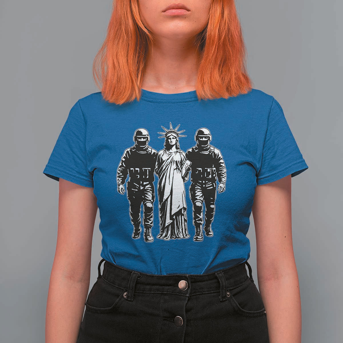 Statue Of Liberty Arrested T Shirt For Women Funny Immigrant Rights Political Protest