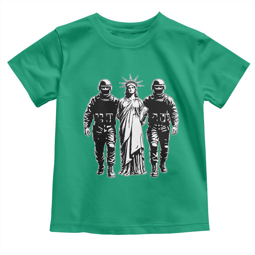 Statue Of Liberty Arrested Toddler T Shirt Funny Immigrant Rights Political Protest