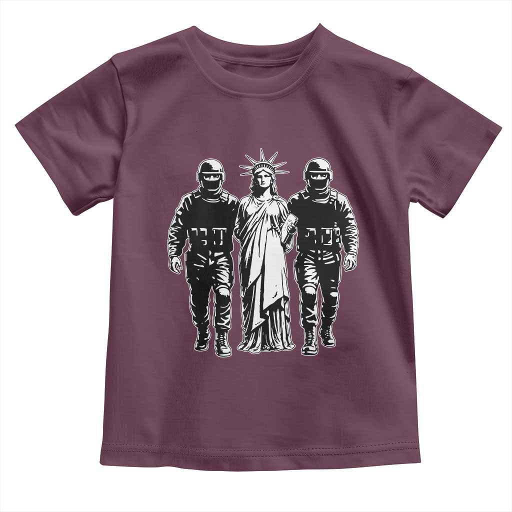 Statue Of Liberty Arrested Toddler T Shirt Funny Immigrant Rights Political Protest