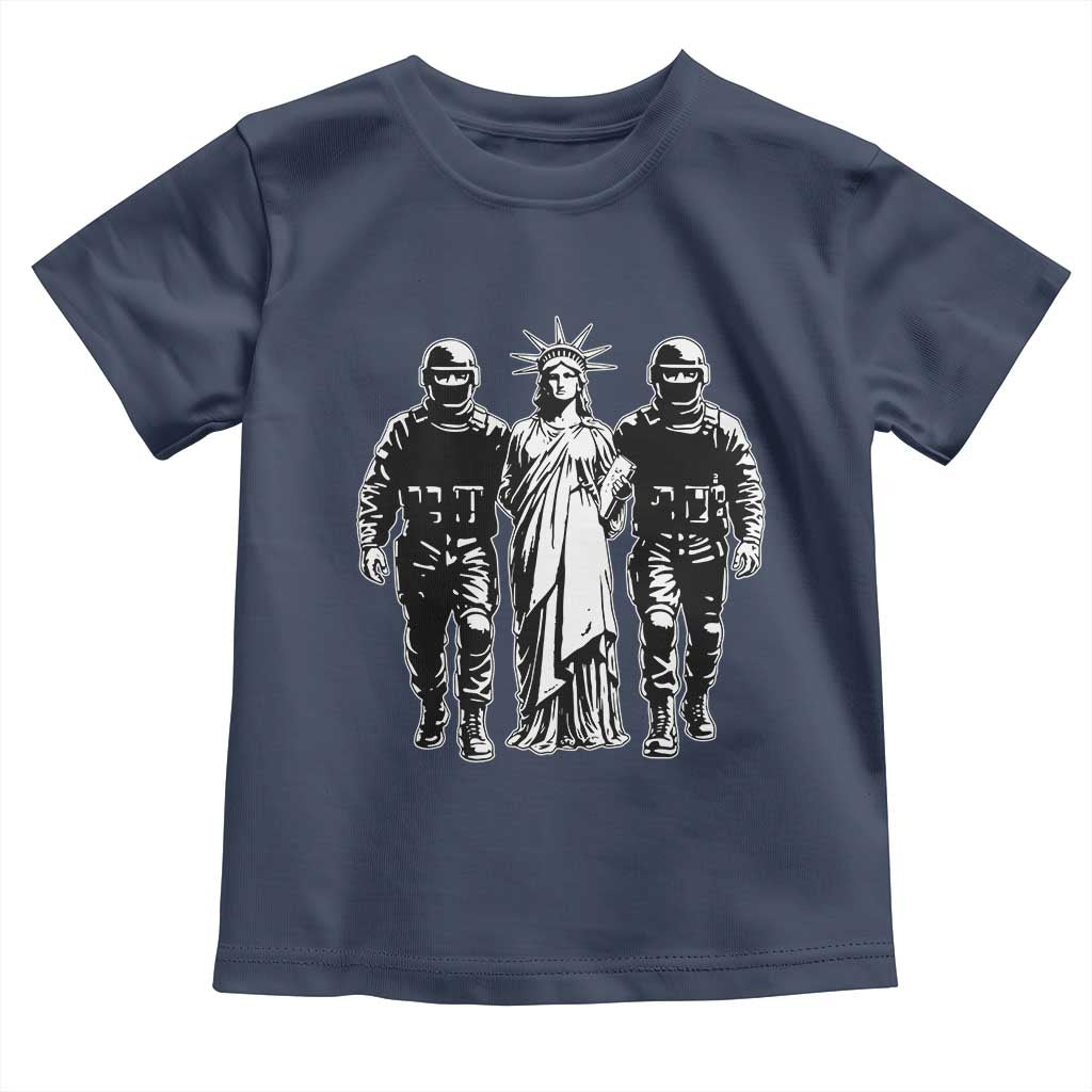 Statue Of Liberty Arrested Toddler T Shirt Funny Immigrant Rights Political Protest