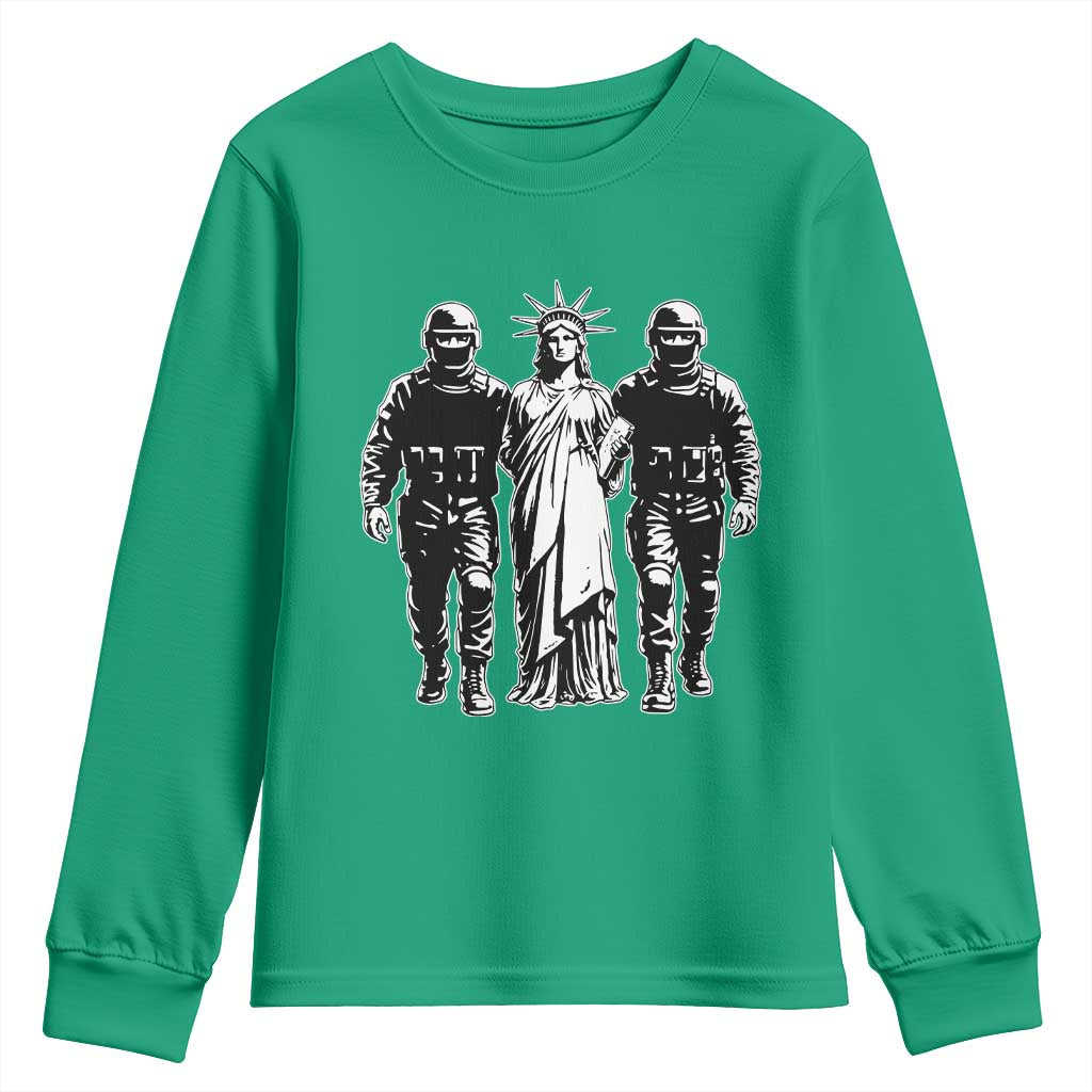 Statue Of Liberty Arrested Youth Sweatshirt Funny Immigrant Rights Political Protest
