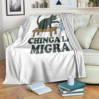 Chinga La Migra Throw Blanket Funny Immigration Rights Cat Political