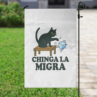Chinga La Migra Garden Flag Funny Immigration Rights Cat Political