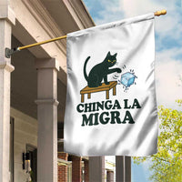 Chinga La Migra Garden Flag Funny Immigration Rights Cat Political
