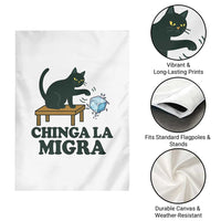 Chinga La Migra Garden Flag Funny Immigration Rights Cat Political