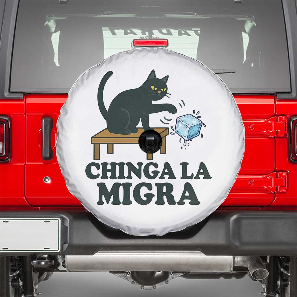 Chinga La Migra Spare Tire Cover Funny Immigration Rights Cat Political