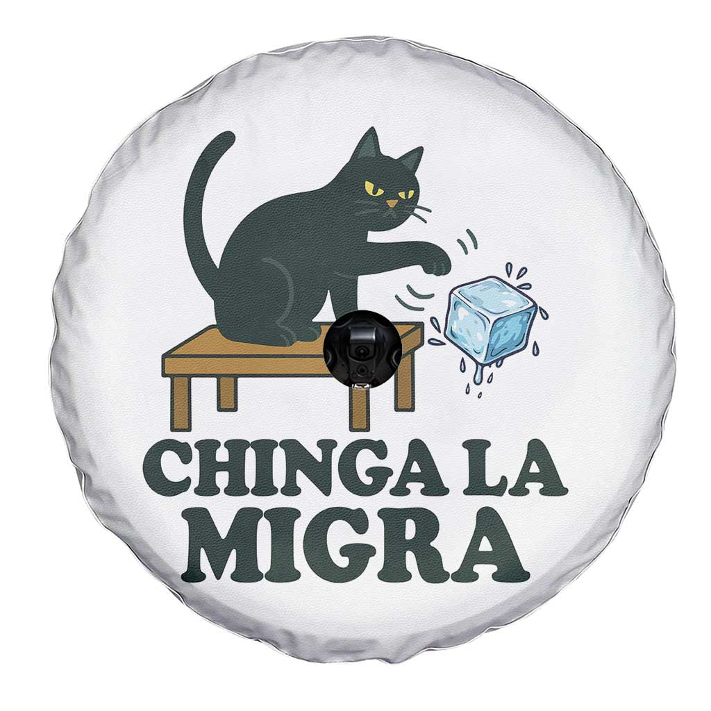 Chinga La Migra Spare Tire Cover Funny Immigration Rights Cat Political