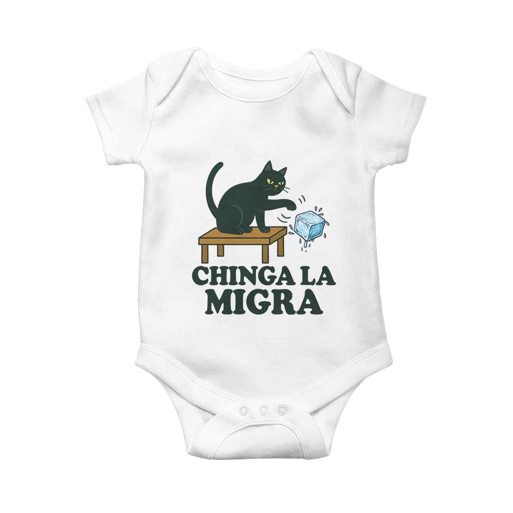 Chinga La Migra Baby Onesie Funny Immigration Rights Cat Political