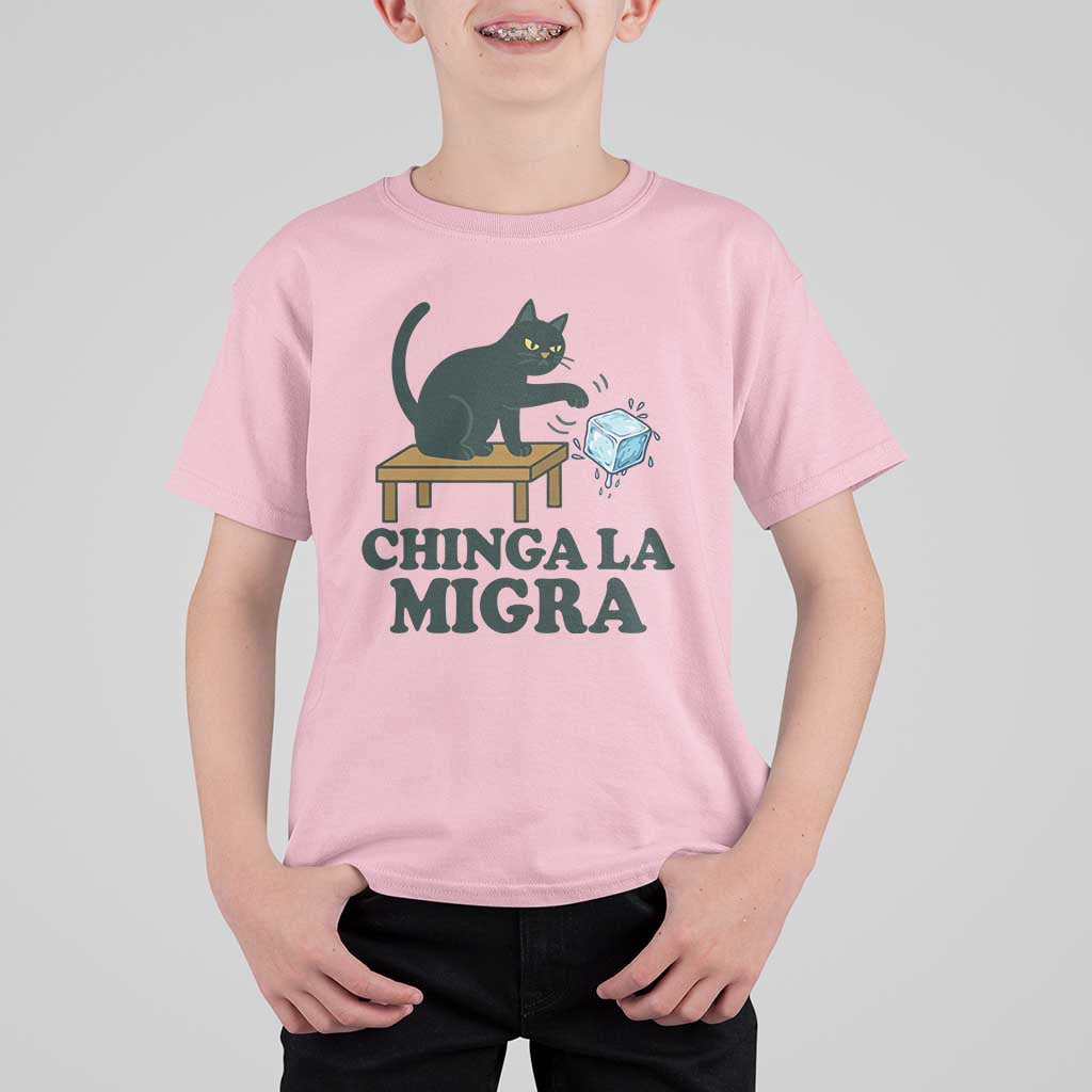Chinga La Migra T Shirt For Kid Funny Immigration Rights Cat Political