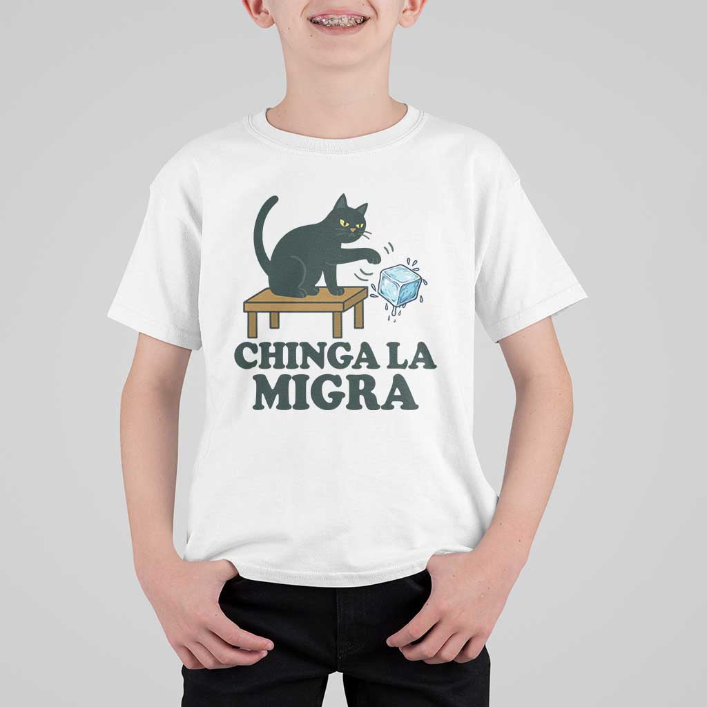 Chinga La Migra T Shirt For Kid Funny Immigration Rights Cat Political