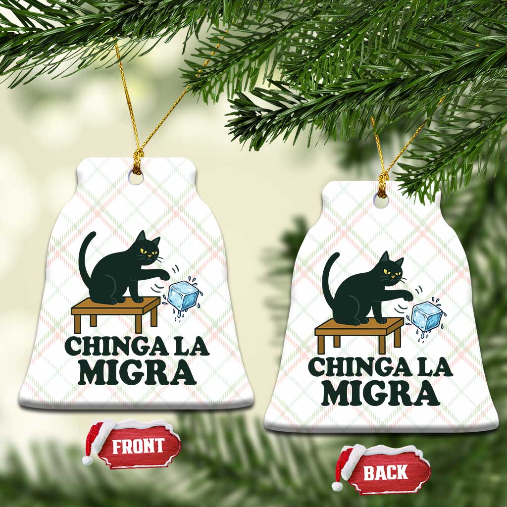Chinga La Migra Ceramic Ornament Funny Immigration Rights Cat Political