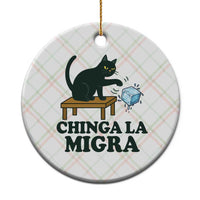 Chinga La Migra Ceramic Ornament Funny Immigration Rights Cat Political