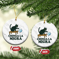Chinga La Migra Ceramic Ornament Funny Immigration Rights Cat Political