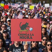 Chinga La Migra Protest Sign Funny Immigration Rights Cat Political