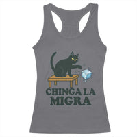 Chinga La Migra Racerback Tank Top Funny Immigration Rights Cat Political