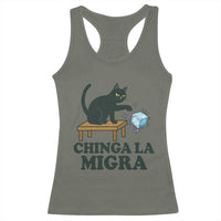 Chinga La Migra Racerback Tank Top Funny Immigration Rights Cat Political