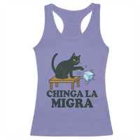 Chinga La Migra Racerback Tank Top Funny Immigration Rights Cat Political