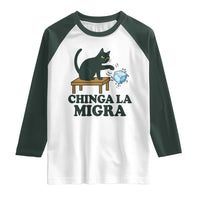 Chinga La Migra Raglan Shirt Funny Immigration Rights Cat Political
