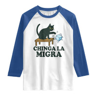 Chinga La Migra Raglan Shirt Funny Immigration Rights Cat Political