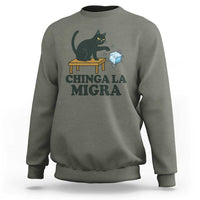 Chinga La Migra Sweatshirt Funny Immigration Rights Cat Political