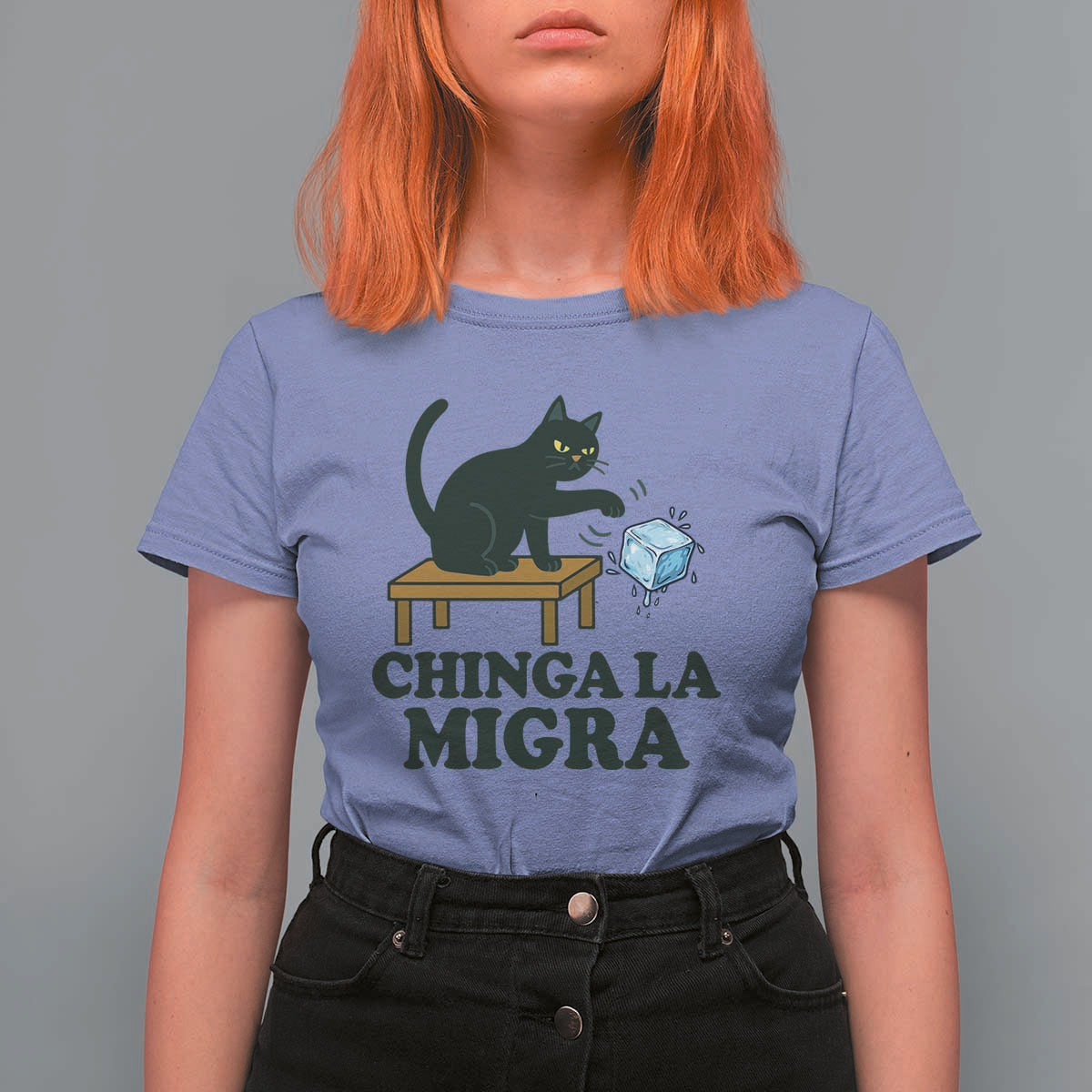 Chinga La Migra T Shirt For Women Funny Immigration Rights Cat Political