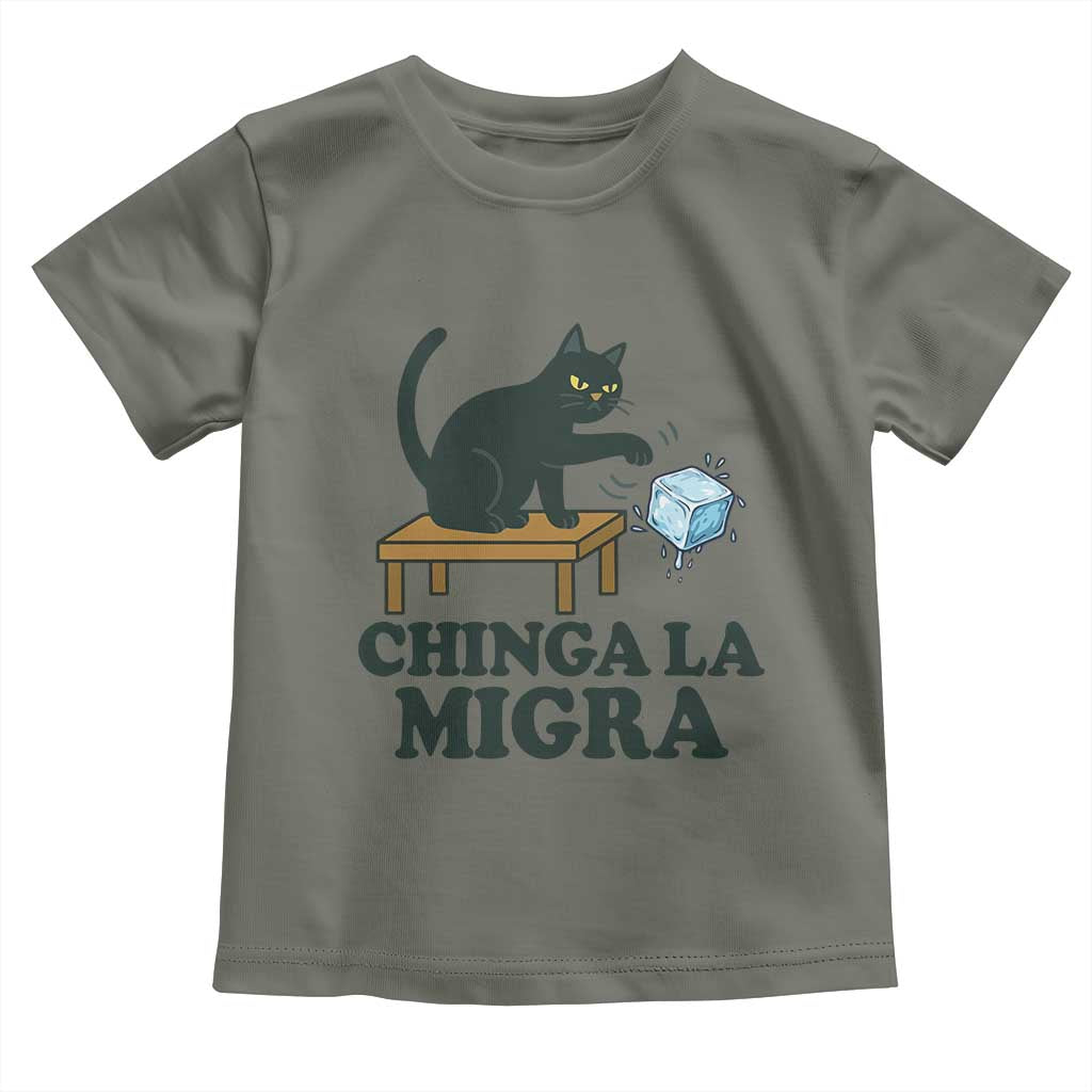 Chinga La Migra Toddler T Shirt Funny Immigration Rights Cat Political