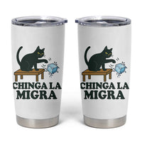 Chinga La Migra Tumbler Cup Funny Immigration Rights Cat Political
