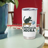 Chinga La Migra Tumbler Cup Funny Immigration Rights Cat Political