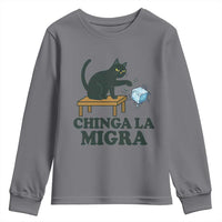 Chinga La Migra Youth Sweatshirt Funny Immigration Rights Cat Political