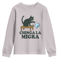 Chinga La Migra Youth Sweatshirt Funny Immigration Rights Cat Political
