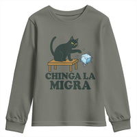 Chinga La Migra Youth Sweatshirt Funny Immigration Rights Cat Political