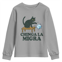 Chinga La Migra Youth Sweatshirt Funny Immigration Rights Cat Political