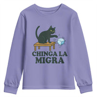 Chinga La Migra Youth Sweatshirt Funny Immigration Rights Cat Political