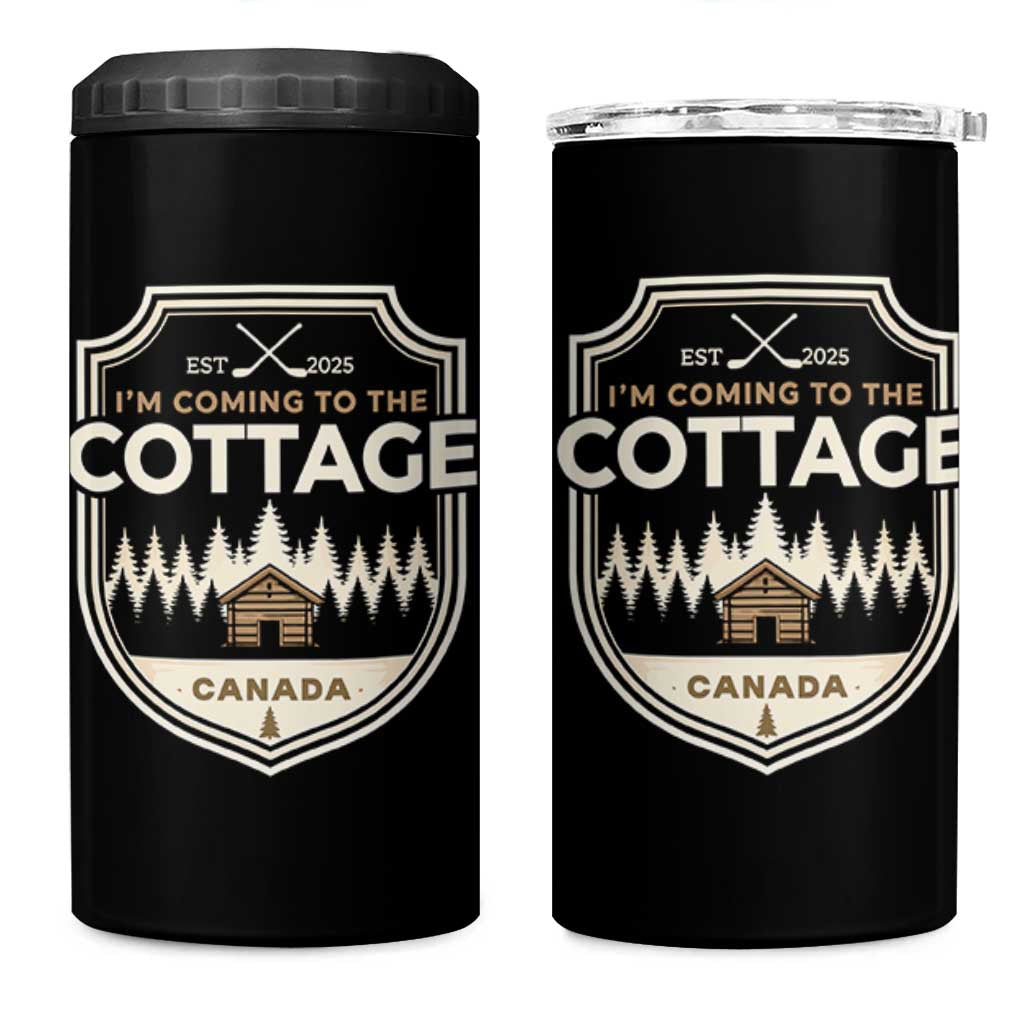 I Am Coming To The Cottage 4 in 1 Can Cooler Tumbler Funny Romance Hockey