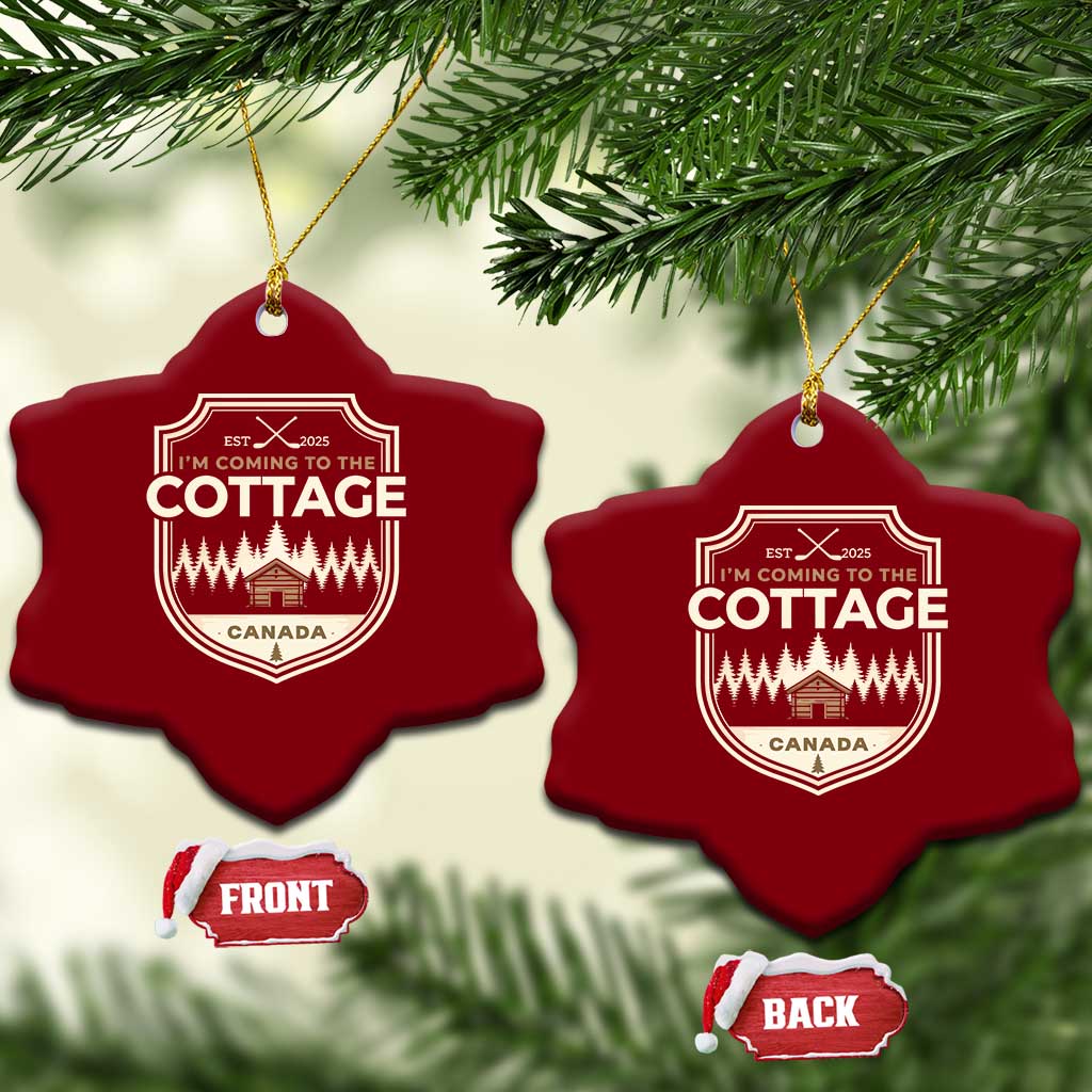 I Am Coming To The Cottage Ceramic Ornament Funny Romance Hockey