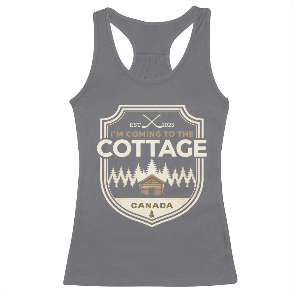 I Am Coming To The Cottage Racerback Tank Top Funny Romance Hockey