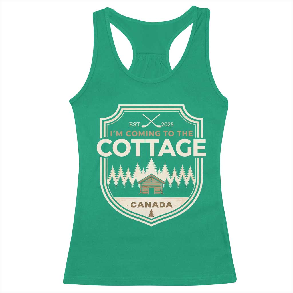 I Am Coming To The Cottage Racerback Tank Top Funny Romance Hockey