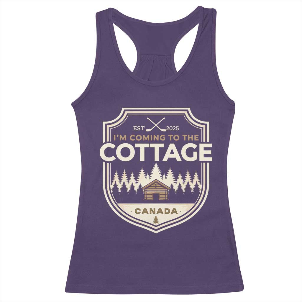 I Am Coming To The Cottage Racerback Tank Top Funny Romance Hockey