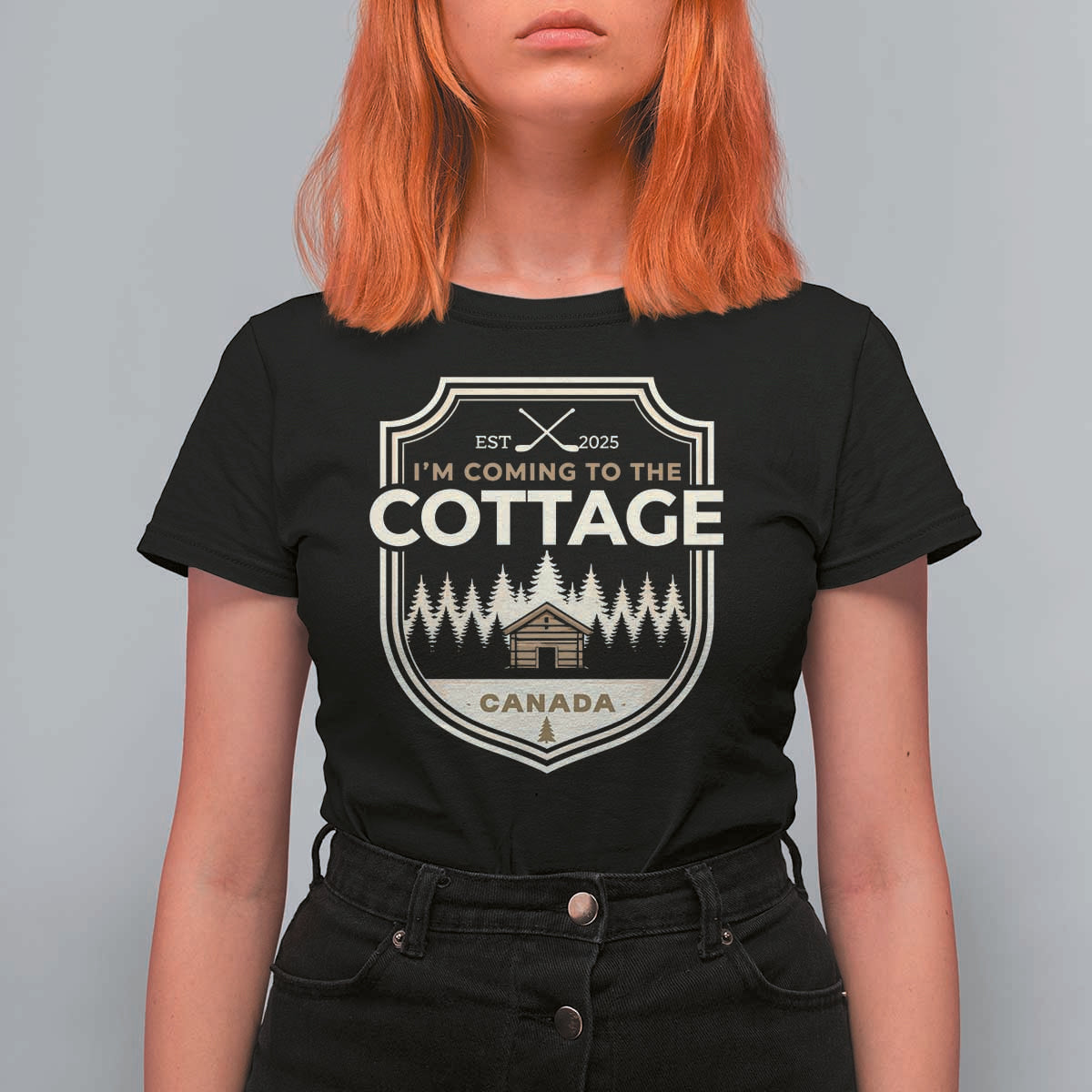 I Am Coming To The Cottage T Shirt For Women Funny Romance Hockey