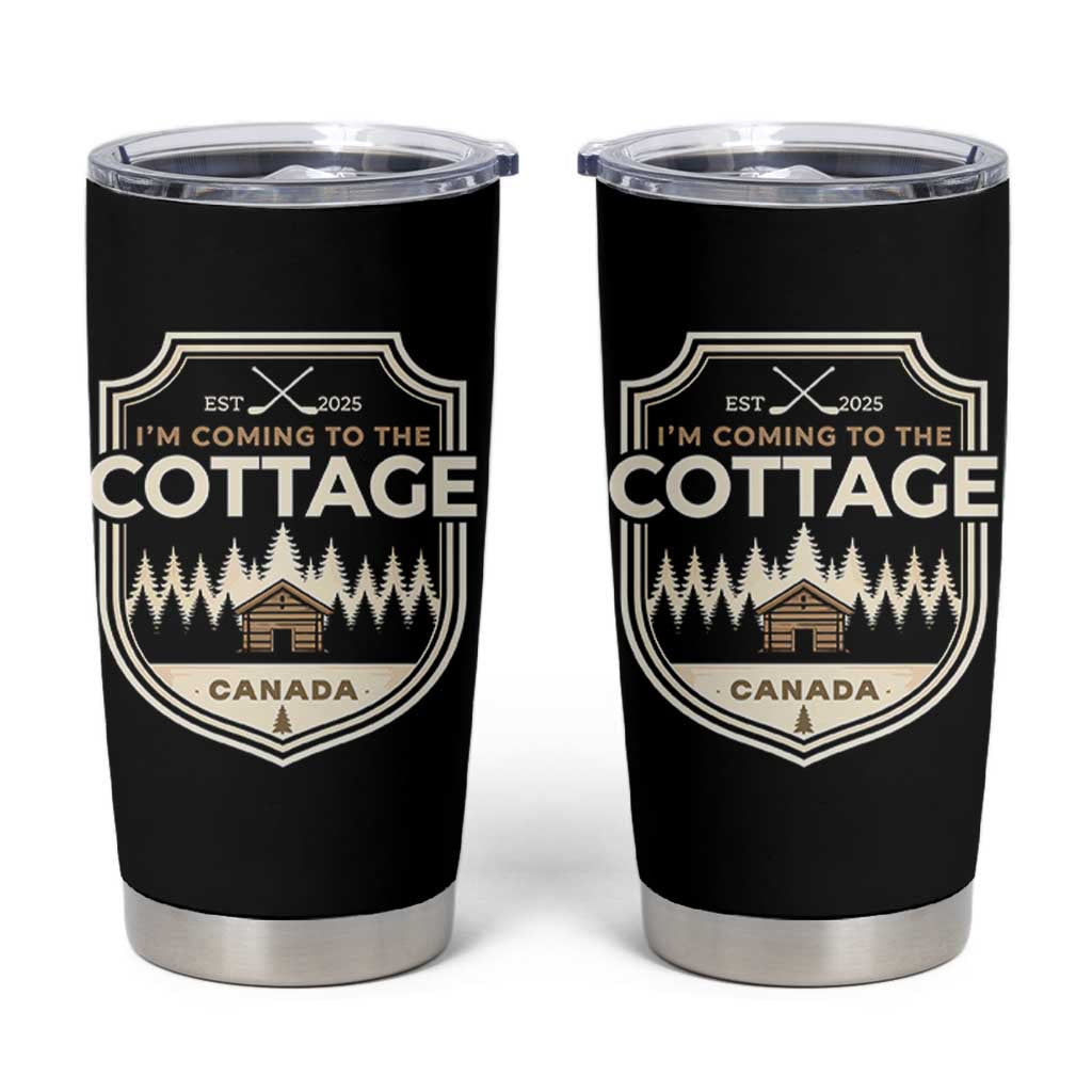 I Am Coming To The Cottage Tumbler Cup Funny Romance Hockey
