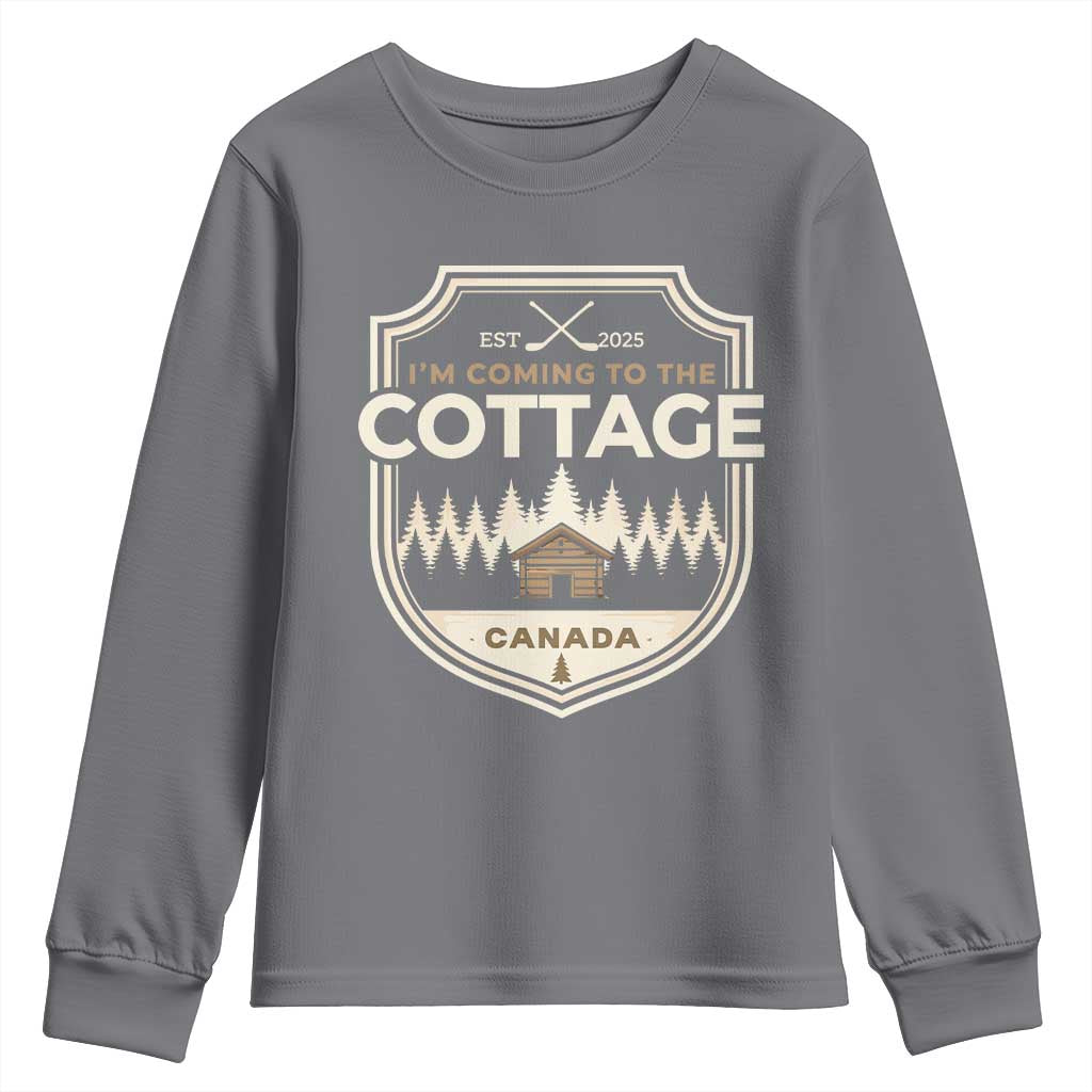 I Am Coming To The Cottage Youth Sweatshirt Funny Romance Hockey
