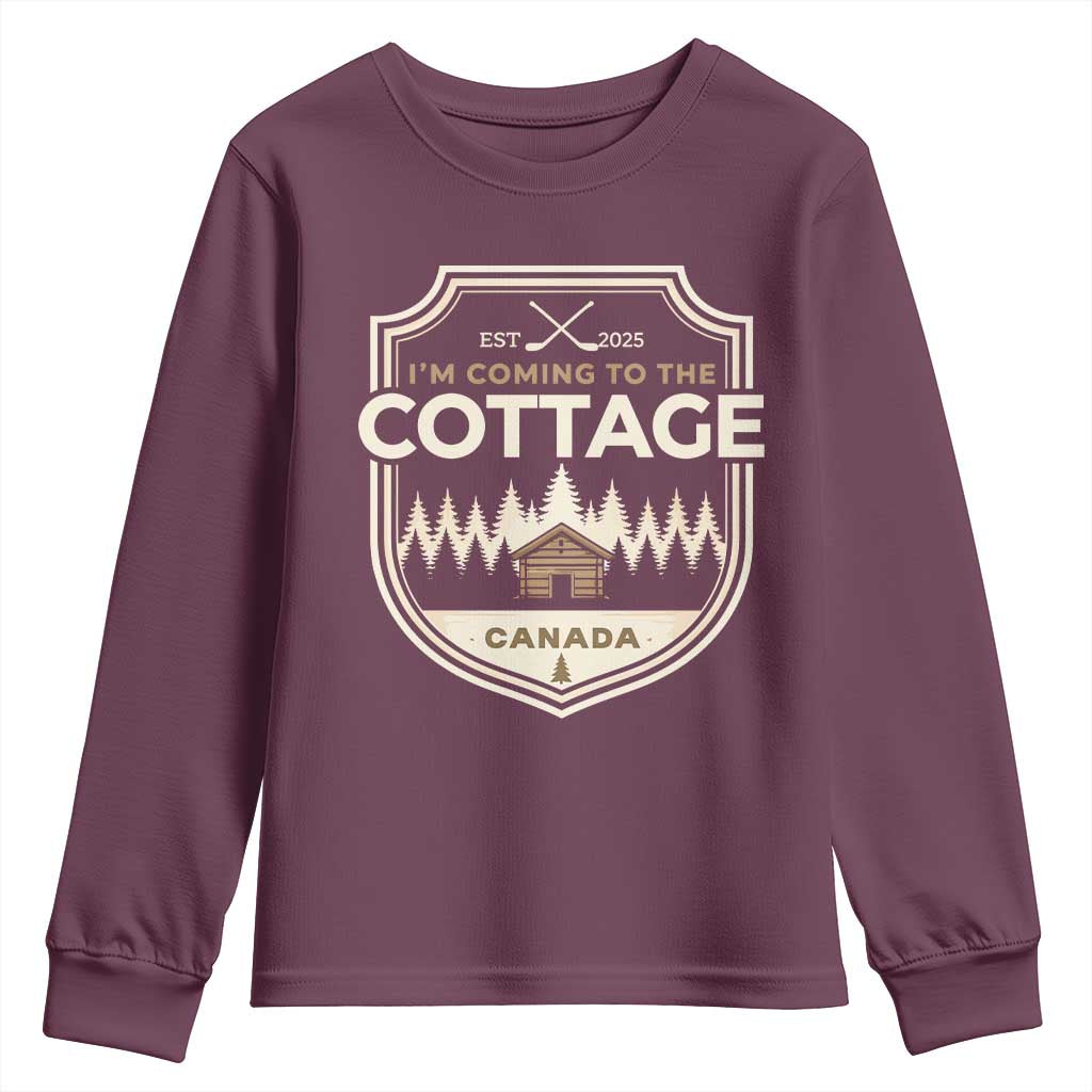 I Am Coming To The Cottage Youth Sweatshirt Funny Romance Hockey