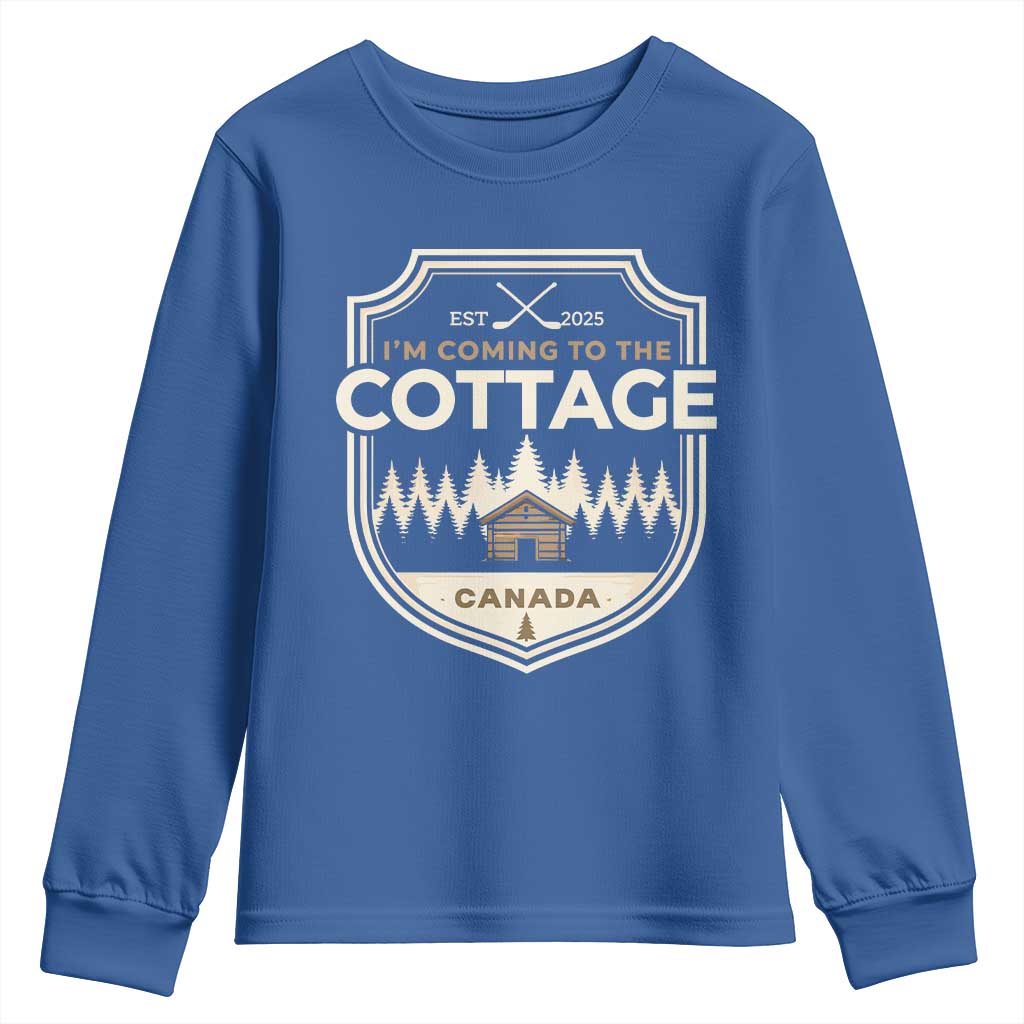 I Am Coming To The Cottage Youth Sweatshirt Funny Romance Hockey