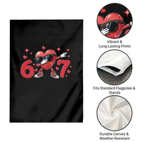 Funny Six Seven 67 Valentines Dabbing Heart Garden Flag