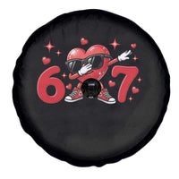 Funny Six Seven 67 Valentines Dabbing Heart Spare Tire Cover