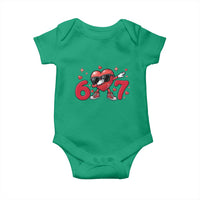 Funny Six Seven 67 Valentines Dabbing Heart Baby Onesie