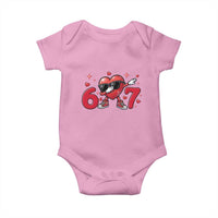 Funny Six Seven 67 Valentines Dabbing Heart Baby Onesie