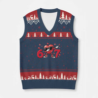 Funny Six Seven 67 Valentines Dabbing Heart V-Neck Knit Sweater Vest