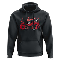 Funny Six Seven 67 Valentines Dabbing Heart Hoodie
