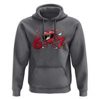 Funny Six Seven 67 Valentines Dabbing Heart Hoodie